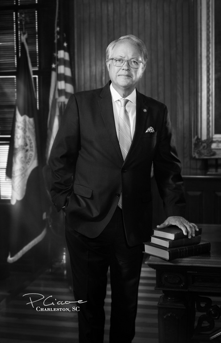 Portrait of Mayor John tecklenburg in the Charleston city council. By Paolo Portraits.